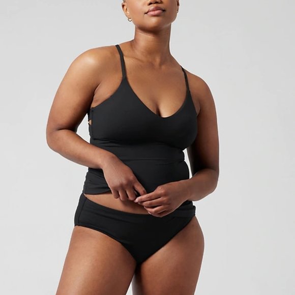 NWT Athleta Black A-C Triangle Tankini Top Swim Quick Dry Surf - Picture 3 of 14